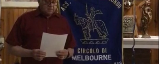 Auguri Natalizi del Presidente Renzo Zanella del circolo Veronesi nel Mondo di Melbourne (Australia)