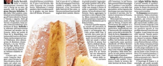 “Il pandoro è l’orgoglio di Verona” articolo di giornale