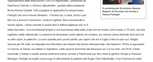 Rugby, Valeria l’atleta mondiale e «veronese doc»